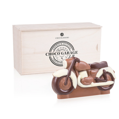 Moto en chocolat avec coffret gravable, ChocoMoto