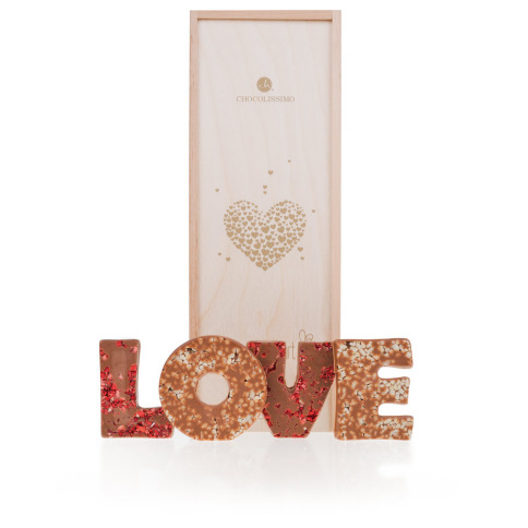 Chocolat au lait, LOVE, cadeaux pour la Saint Valentin