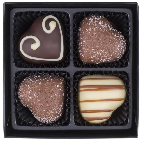 Pralinés en formes de coeur, cadeau idéal pour les amoureux