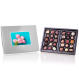 Boîte de chocolats avec photo-cadre argent XL