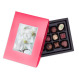Boîte de chocolats avec votre photo-cadre rose L