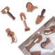 Ensemble outils de jardin en chocolat