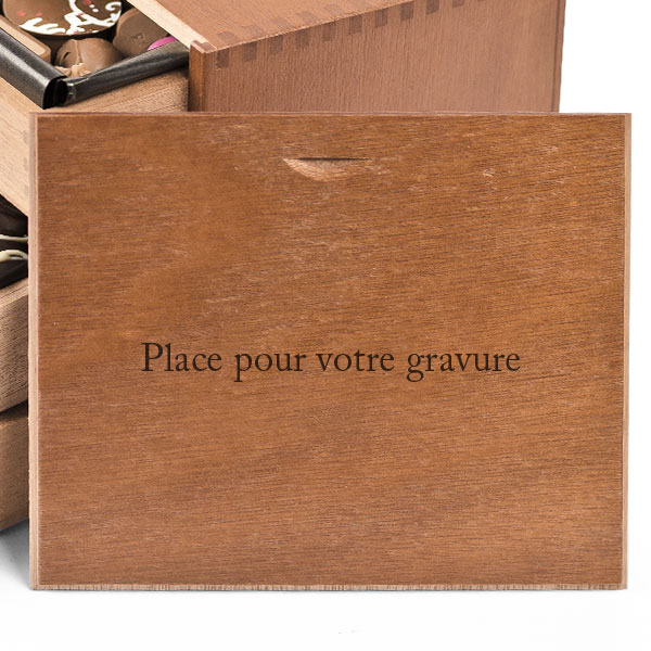 hand made pralines in a wooden box