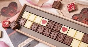 Message d'amour en chocolat